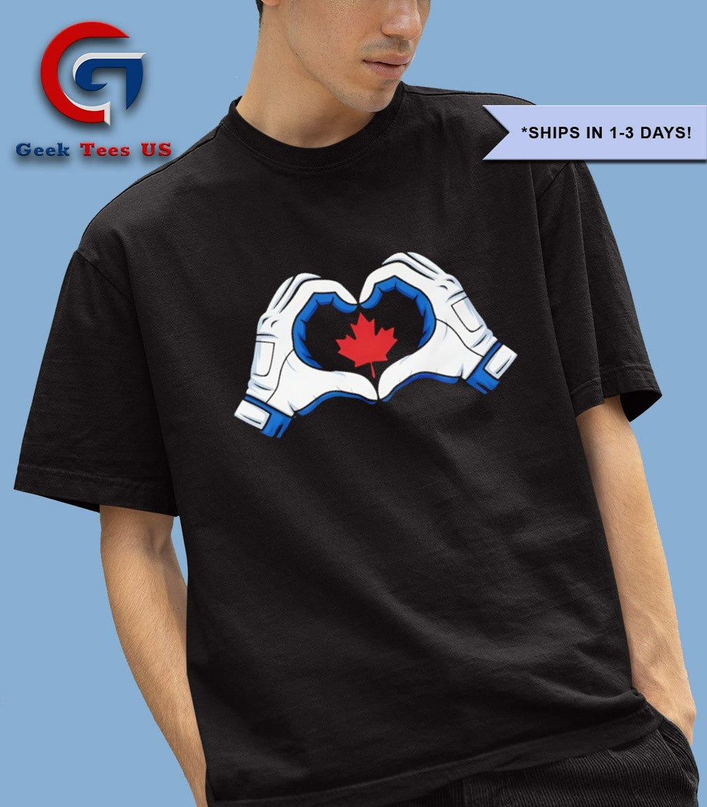 Vladimir Guerrero Jr. wearing love hands Toronto Blue Jays MLB logo shirt