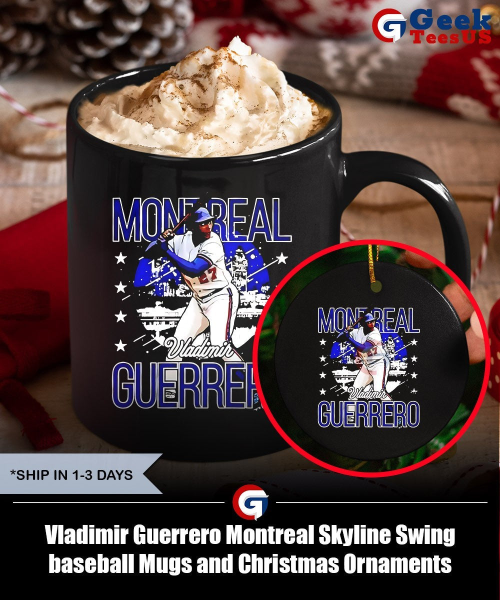 Vladimir Guerrero Montreal Skyline Swing baseball shirt