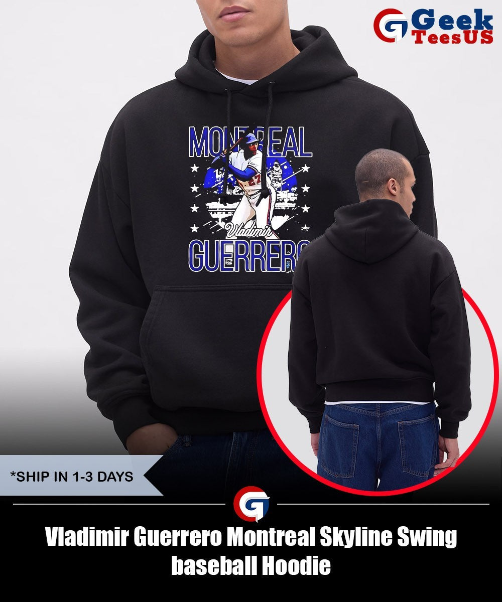 Vladimir Guerrero Montreal Skyline Swing baseball shirt