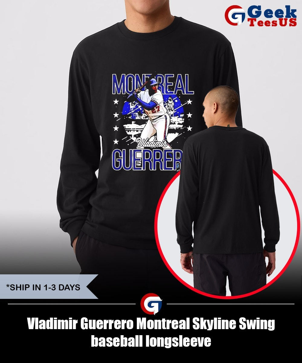 Vladimir Guerrero Montreal Skyline Swing baseball shirt