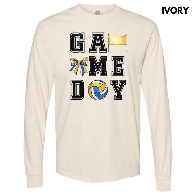 Volleyball Game On FAKE Glitter Long Sleeve Comfort Colors T-Shirt 'NLB' Hoodie, Sweatshirt | HypeDripTees.com