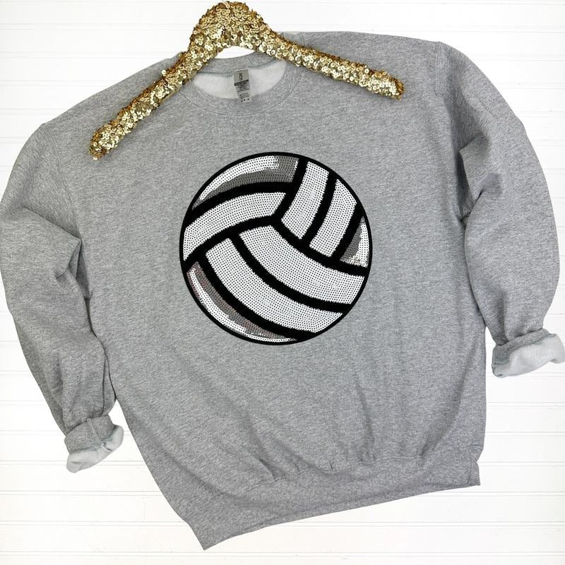 Volleyball Sequin Patch Sweatshirt T-Shirts, Hoodie | HypeDripTees.com