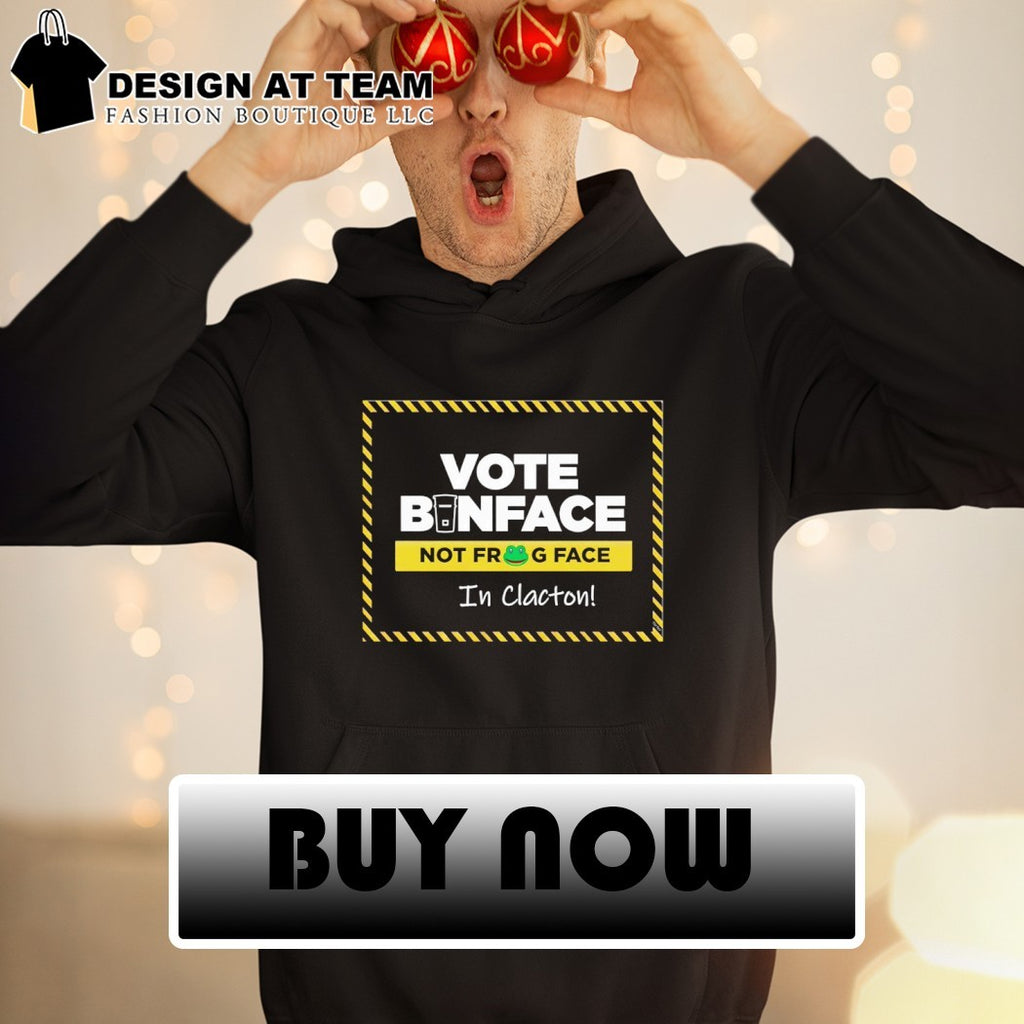 Vote Binface not frog face in Clacton shirt