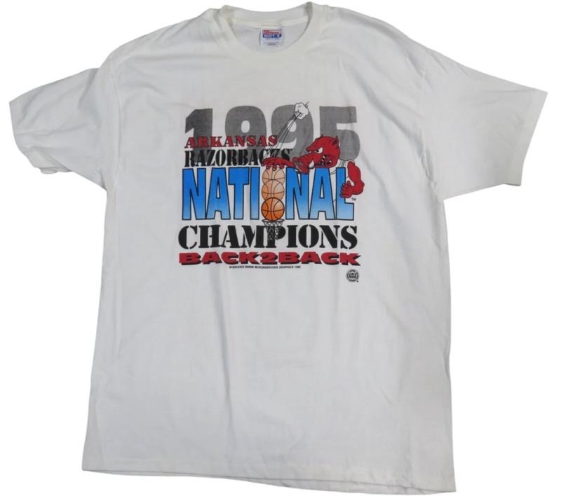 Vtg Arkansas Razorbacks 1995 National Unisex T-shirt Sweatshirt Hoodie 48 | HypeDripTees.com