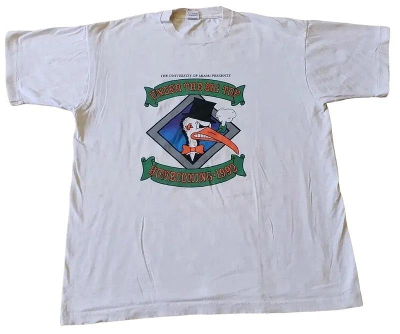 Vtg University Of Miami Under The Big Top Homecoming 1992 Unisex T-shirt Sweatshirt Hoodie 23 | HypeDripTees.com