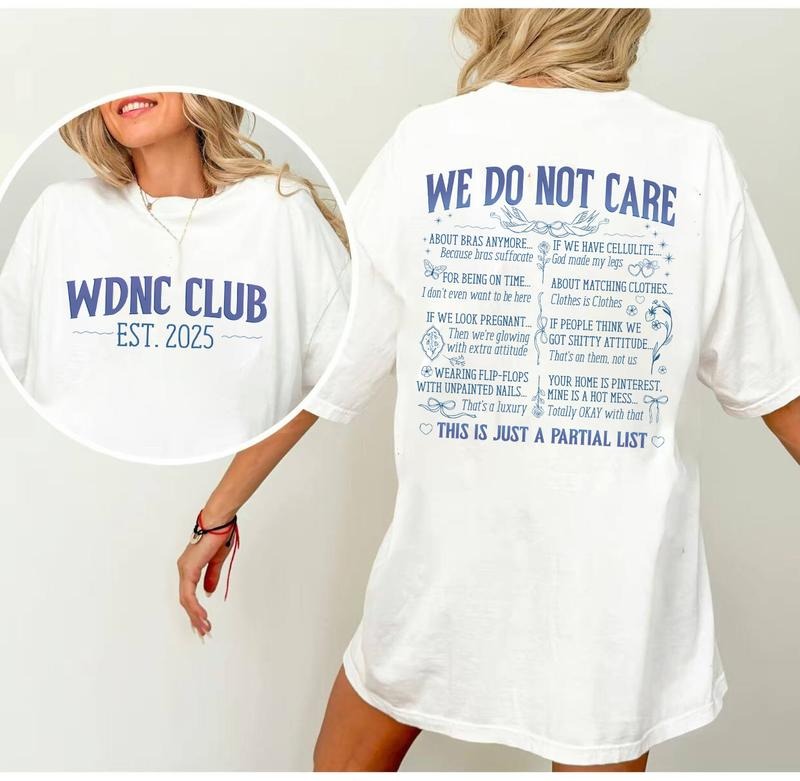 WDNC Tee, We Do Not Care Club Shirt, Gen X Don't Care Shirt, Menopause Funny Shirt, Perimenopause Shirt, Gen X Shirt...