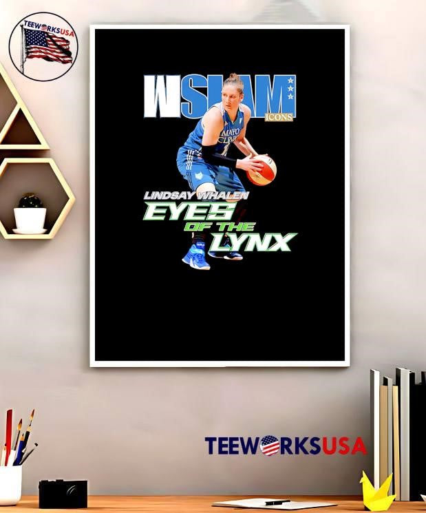 WSLAM ICONS Lindsay Whalen Basketball Eyes of the Lynx Minnesota Lynx T-Shirt