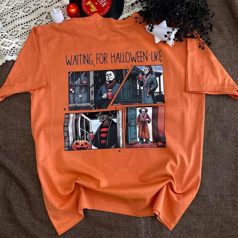 Waiting For Halloween Shirt, Hallowen Shirt,  Cute Fall Shirt, Spooky Season Hoodie, Sweatshirt | HypeDripTees.com