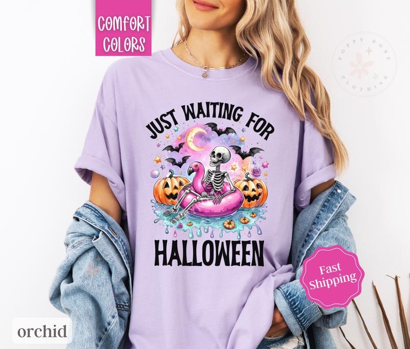 Waiting Halloween Shirt Comfort Colors Skeleton Spooky Season Shirt T-Shirts, Hoodie, Sweatshirt