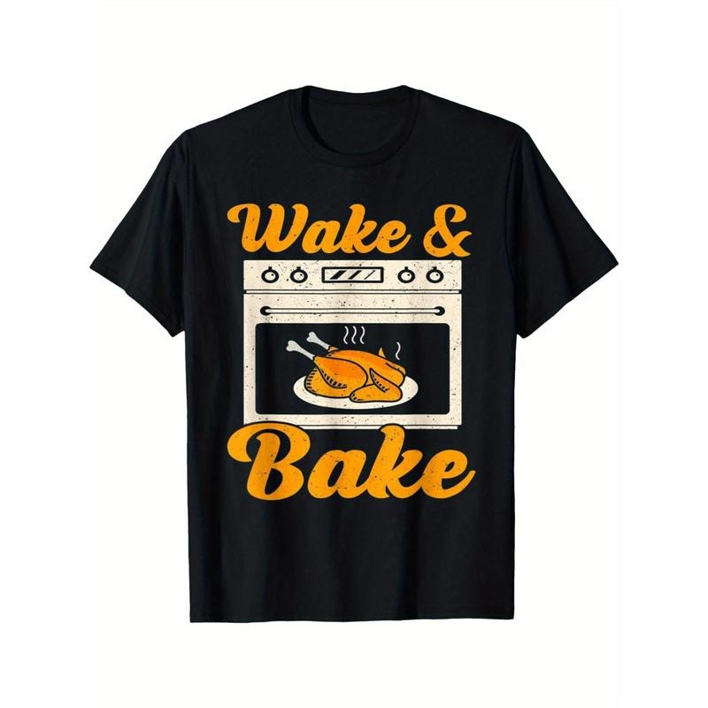 Wake Bake Turkey Feast Meal Dinner Chef Funny Thanksgiving men T-Shirt made in usa Hoodie, Sweatshirt | HypeDripTees.com