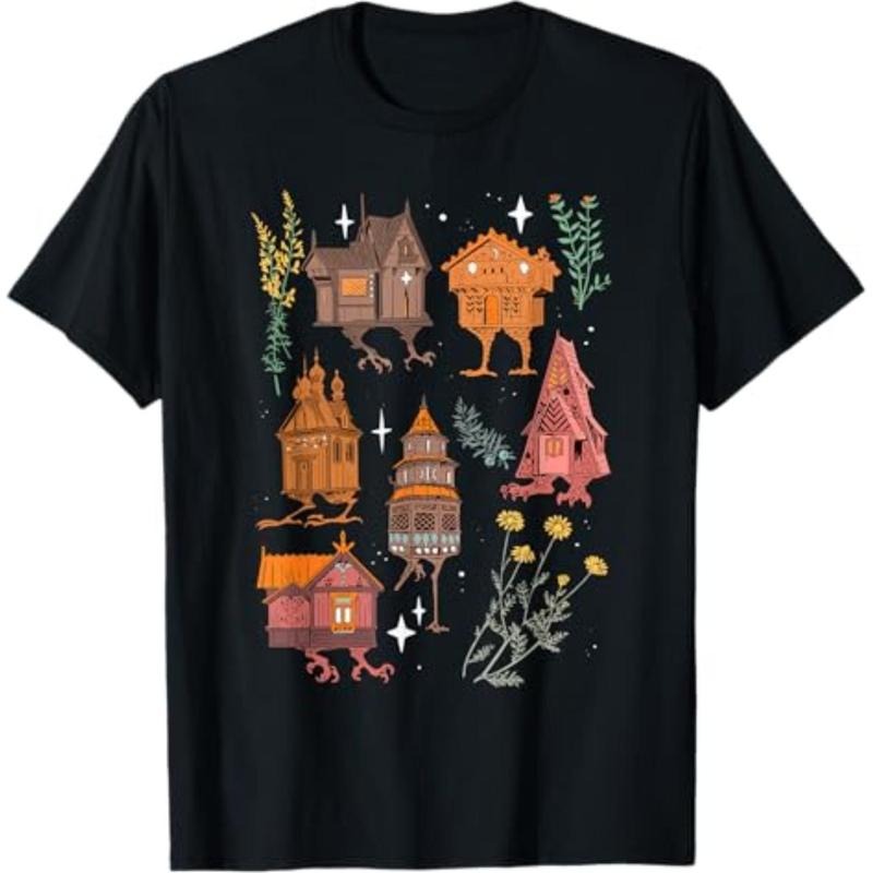 Walking House On Chicken Legs Slavic Folklore Baba Yaga Art T-Shirt Menswear Top Hoodie, Sweatshirt | HypeDripTees.com