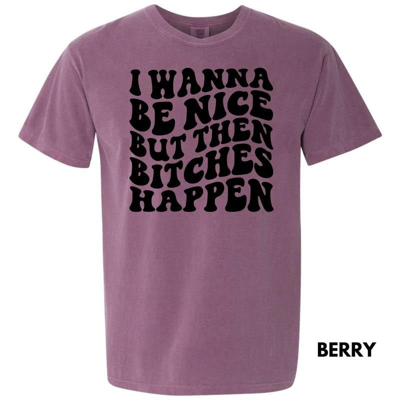 Wanna Be Nice But B*tches Comfort Colors T-Shirt 'NLB' Hoodie, Sweatshirt | HypeDripTees.com