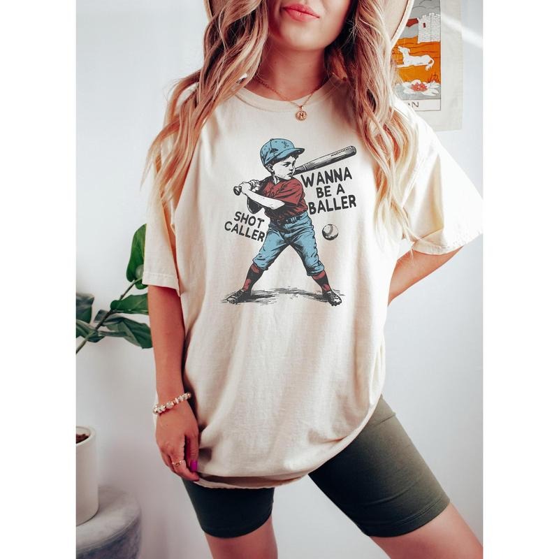 Wanna be a baller shot caller T-Shirt, Retro baseball sweatshirt, hoodie Baseball boy Shirt, Baseball Lover Gift, Game...