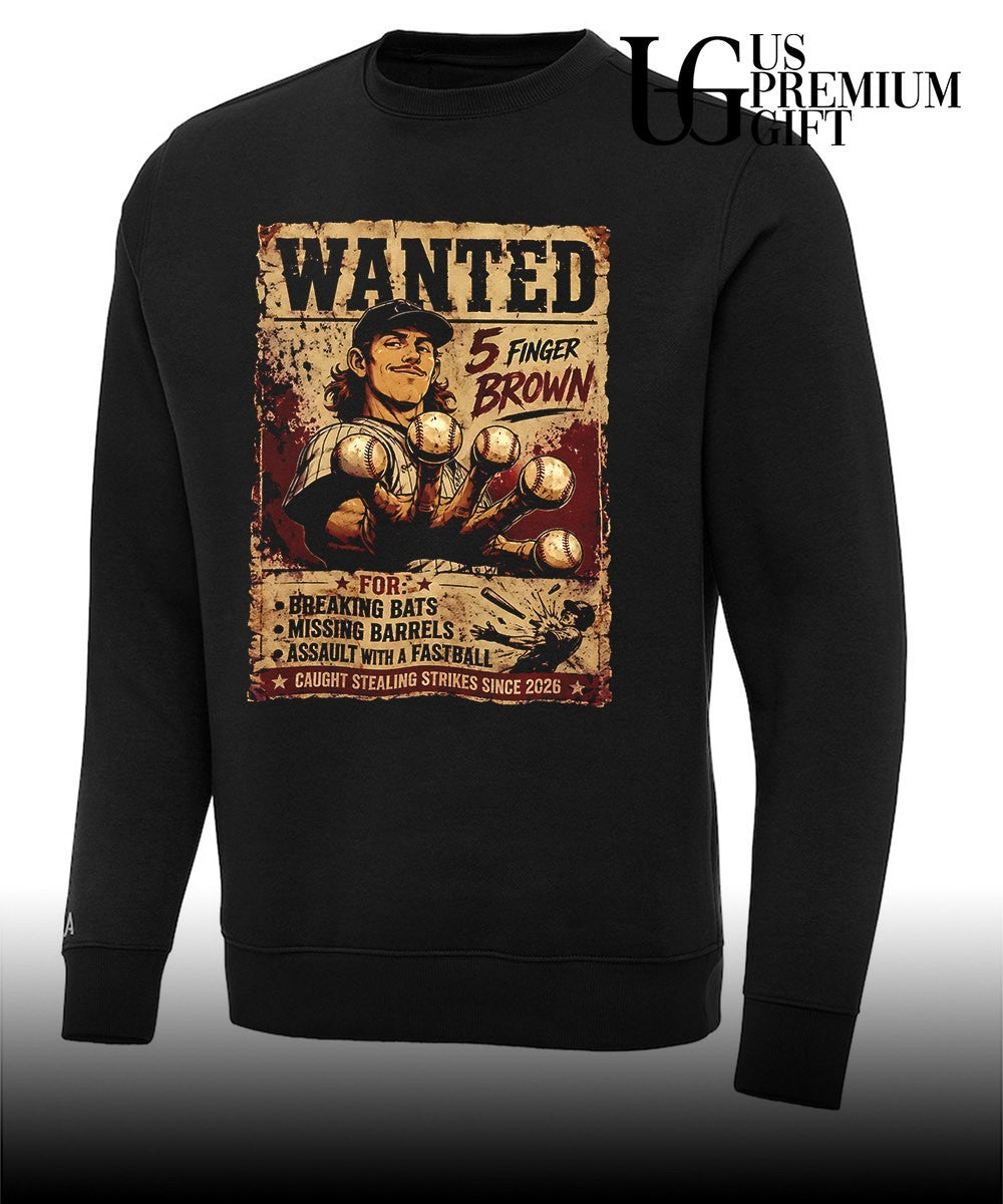 Wanted 5 Finger Brown Chicago Baseball vintage poster shirt