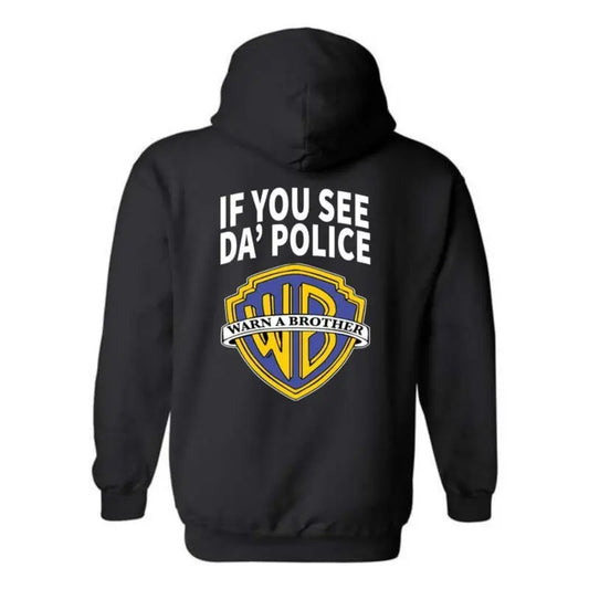 "Warn A Brother" Hoodie - Playful Pop Culture Twist on Iconic Logo Menswear Sweaters T-Shirt Sweatshirt Hoodie