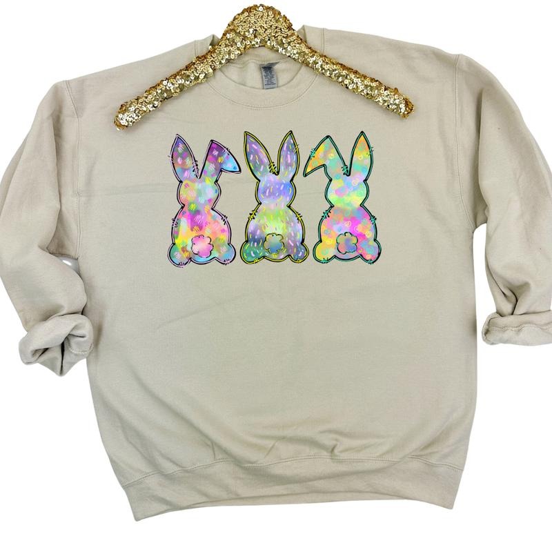 Watercolor Bunnies Gildan Sweatshirt -- SAND T-Shirts, Hoodie | HypeDripTees.com