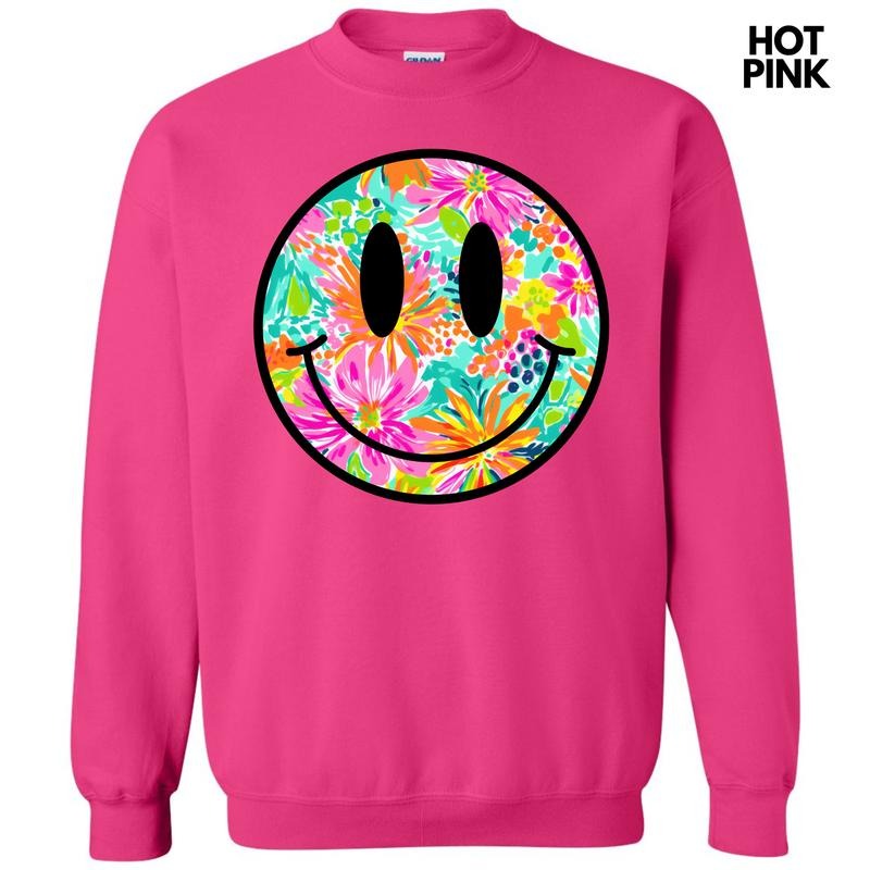 Watercolor Flowers Happy Face Sweatshirt 'NLB' T-Shirts, Hoodie | HypeDripTees.com