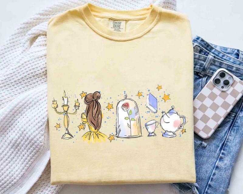 Watercolor Princess Shirt, Unisex Cartoon Tee Comfort Color Shirt Hoodie, Sweatshirt | HypeDripTees.com