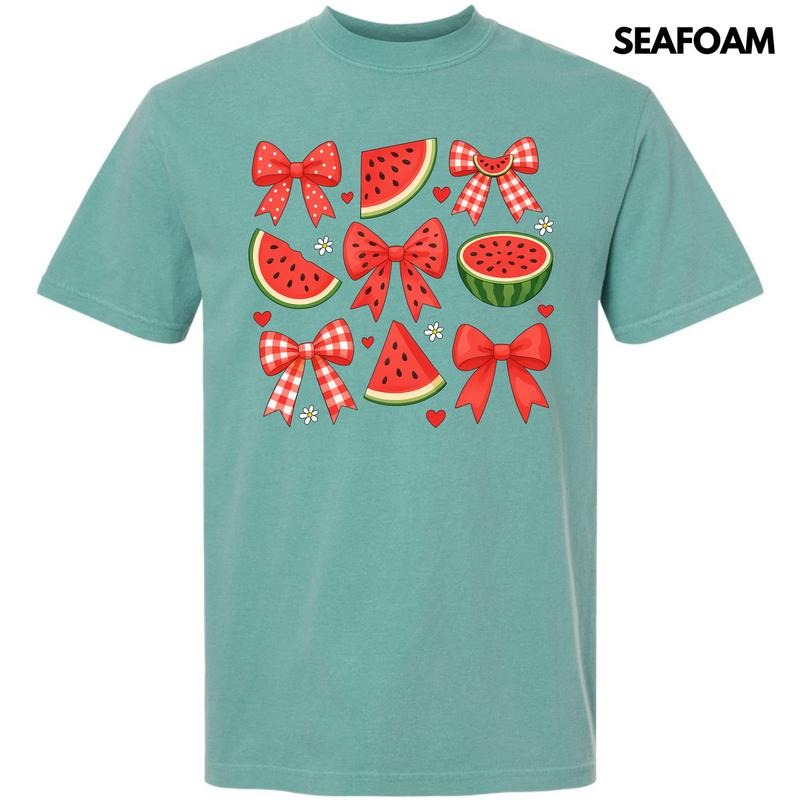 Watermelon Bow Collage Comfort Colors T-Shirt 'NLB' Hoodie, Sweatshirt | HypeDripTees.com