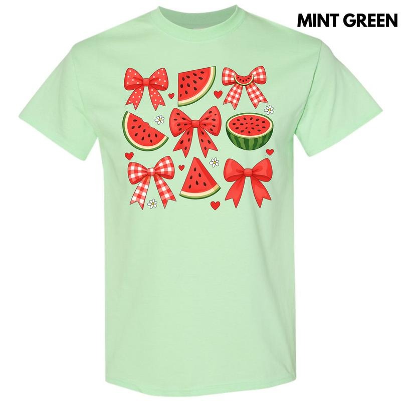 Watermelon Bow Collage Gildan Short Sleeve T-Shirt 'NLB' Hoodie, Sweatshirt | HypeDripTees.com