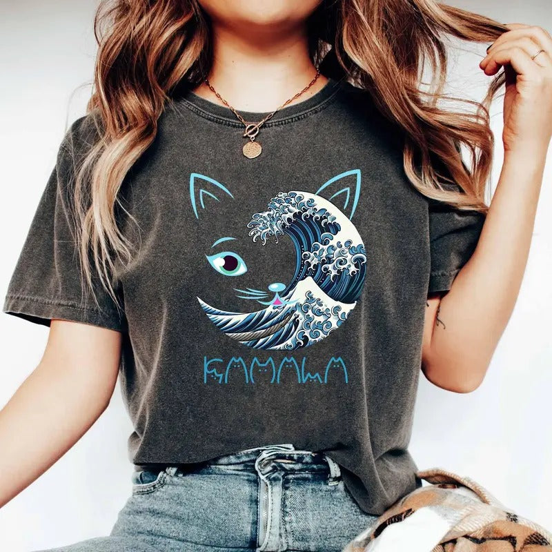 Wave Cat Kamala Shirt Childless Cat Vote For Harris Shirt Harris Walz Tee Kamala Harris 2024 Shirt Vote Blue Shirt Kamala...