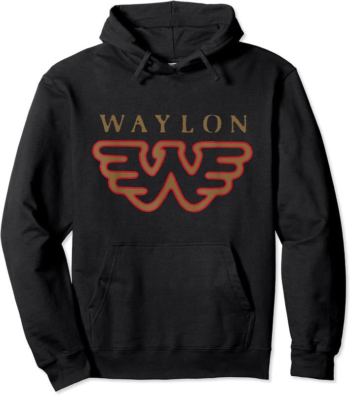 Waylon Jennings - Official Merchandise - Flying W Logo Hoodie | Unisex Hooded Sweatshirt | FAST SHIPPING Classic Cotton...