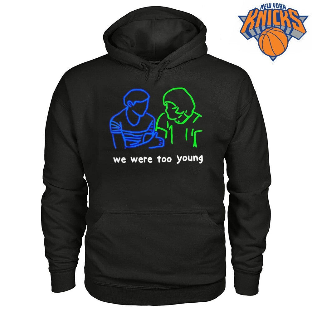 We Were Too Young Neon Line Art Retro Relationship Shirt