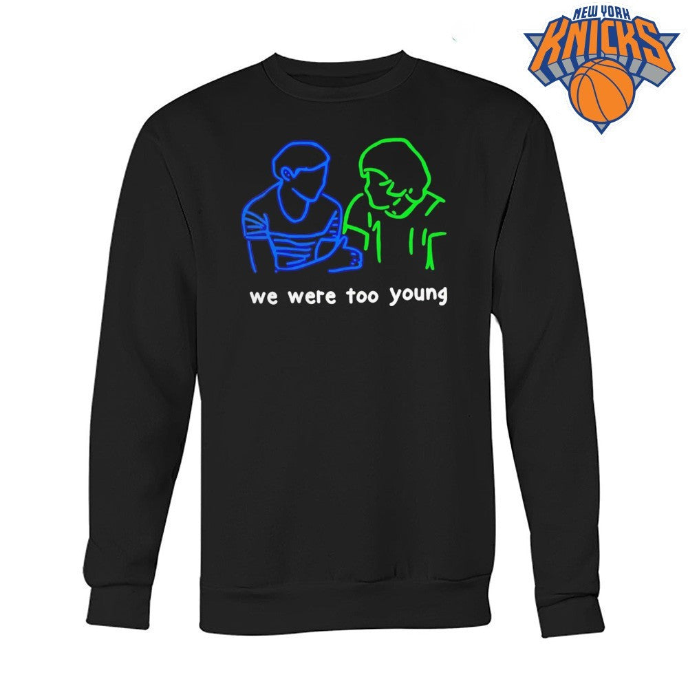 We Were Too Young Neon Line Art Retro Relationship Shirt