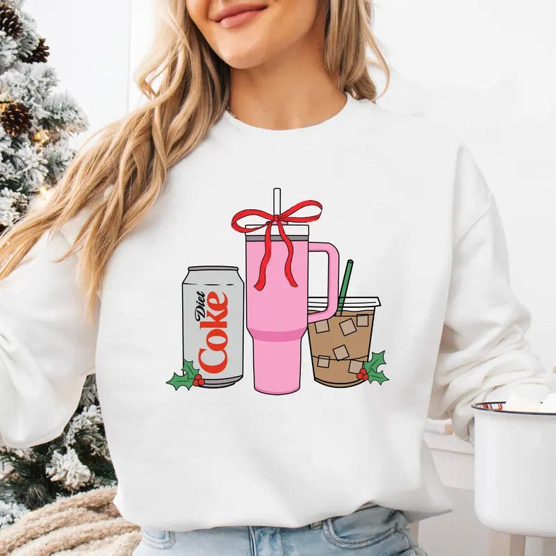 'We're Girls' Holiday Drinks Crewneck Sweatshirt Pullover T-Shirts, Hoodie | HypeDripTees.com