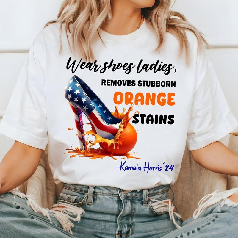 Wear Shoes Ladies Removes Stubborn Orange Stains Shirt, Kamal Harr1s Shirt Hoodie, Sweatshirt | HypeDripTees.com