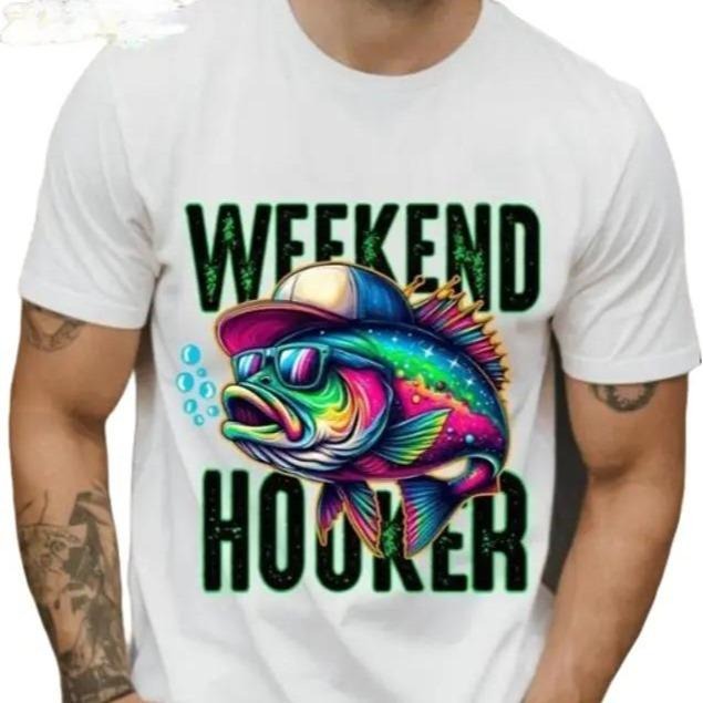 Weekend Hooker Tshirt Menswear Top T-Shirt Underwear Streetwear Tropical Crewneck Shortsleeve Round Neck Hoodie, Sweatshirt