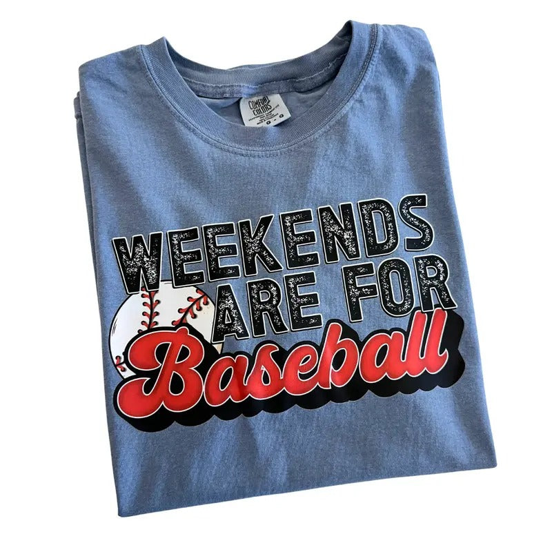 Weekends Are For Baseball Comfort Colors T-Shirt Hoodie, Sweatshirt | HypeDripTees.com