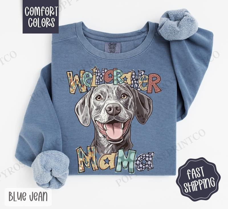 Weimaraner Mama Comfort Colors Dog Mama Cute Dog Mom T-Shirts, Hoodie, Sweatshirt