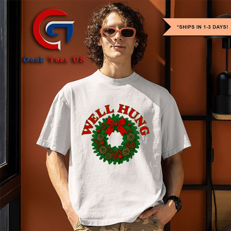 Well Hung Christmas wreath shirt
