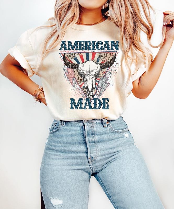 Western 4th of July T-Shirt, American Made Shirt, 4th of July T-Shirt, Patriotic Shirt, Cowboy T-Shirt, Western Shirt,...