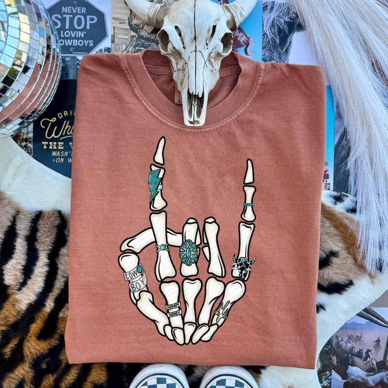Western Skeleton Hand DTF Transfers - THIS IS NOT A SHIRT Hoodie, Sweatshirt | HypeDripTees.com