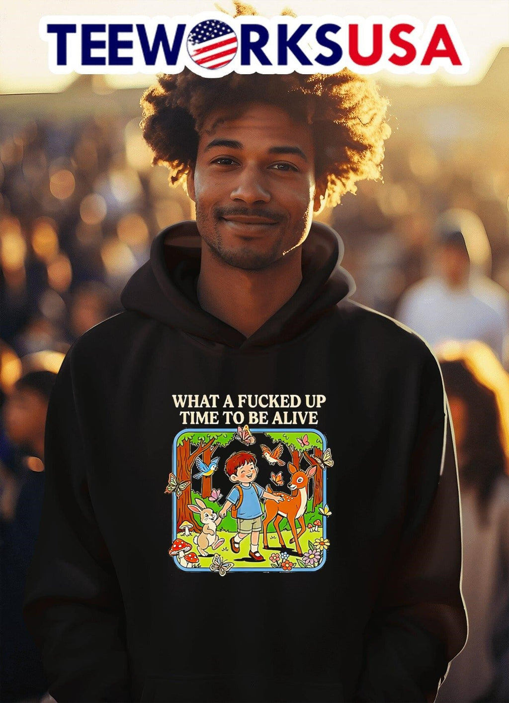 What A Fucked Up Time To Be Alive Boy With Animals Shirt