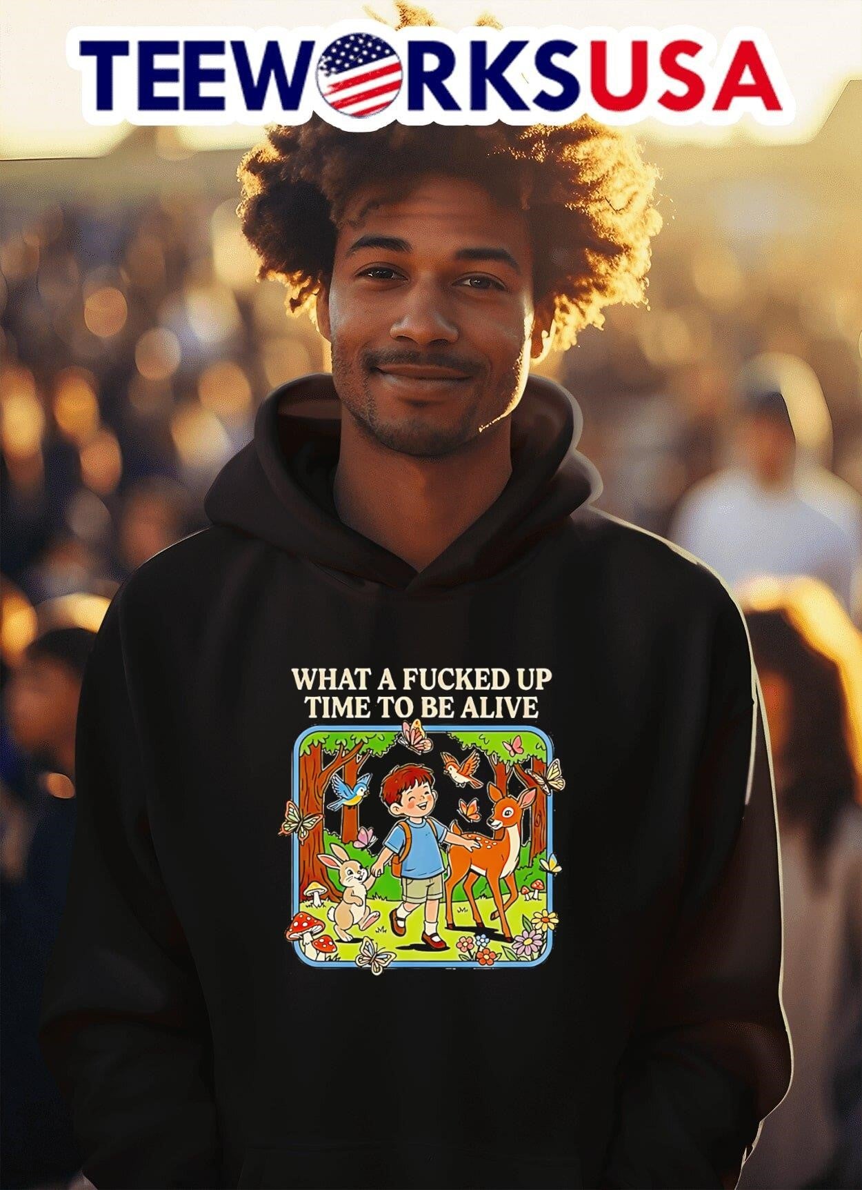 What A Fucked Up Time To Be Alive Boy With Animals Shirt