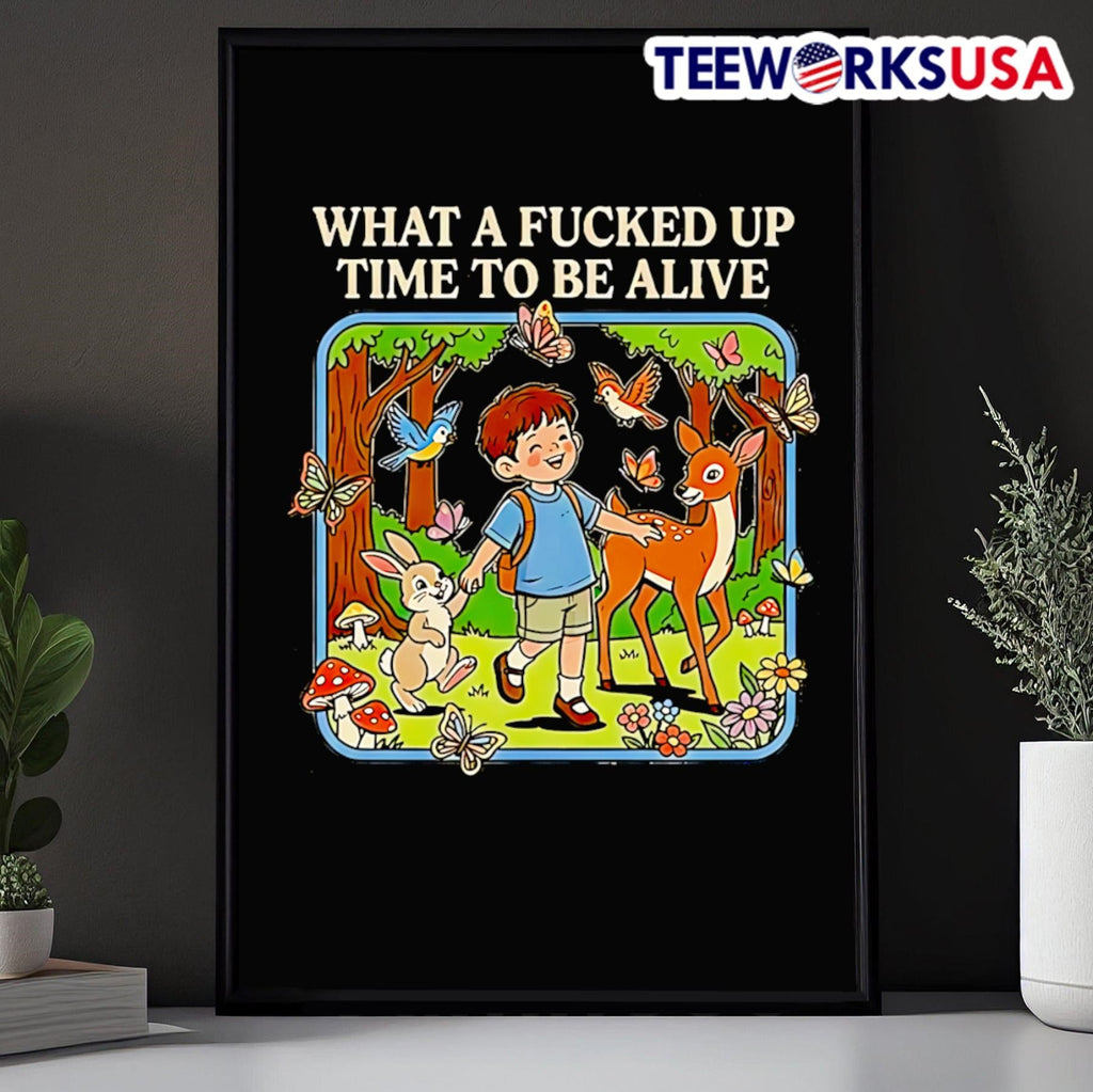 What A Fucked Up Time To Be Alive Boy With Animals Shirt