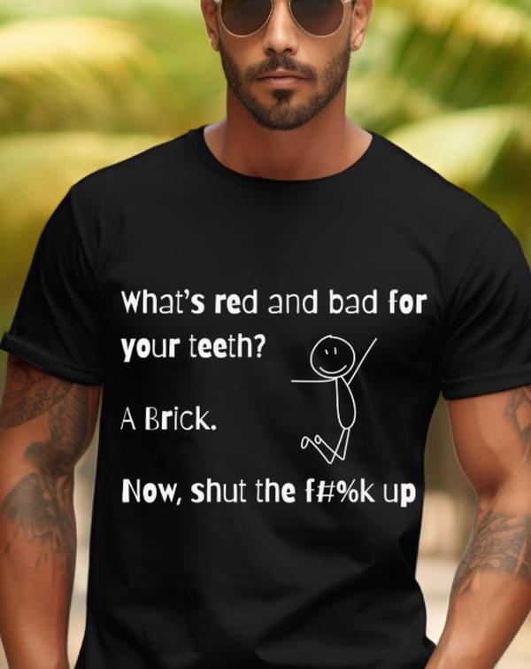 What's Red and bad for your teeth adult humor casual streetwear t-shirt Hoodie, Sweatshirt | HypeDripTees.com
