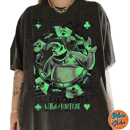 Wheel of Fortune Nightmare Before Christmas Shirts, Cotton Unisex T-shirt, Crew Neck, Size S- 3XL, Menswear Top, Womenswear Top Underwear Streetwear