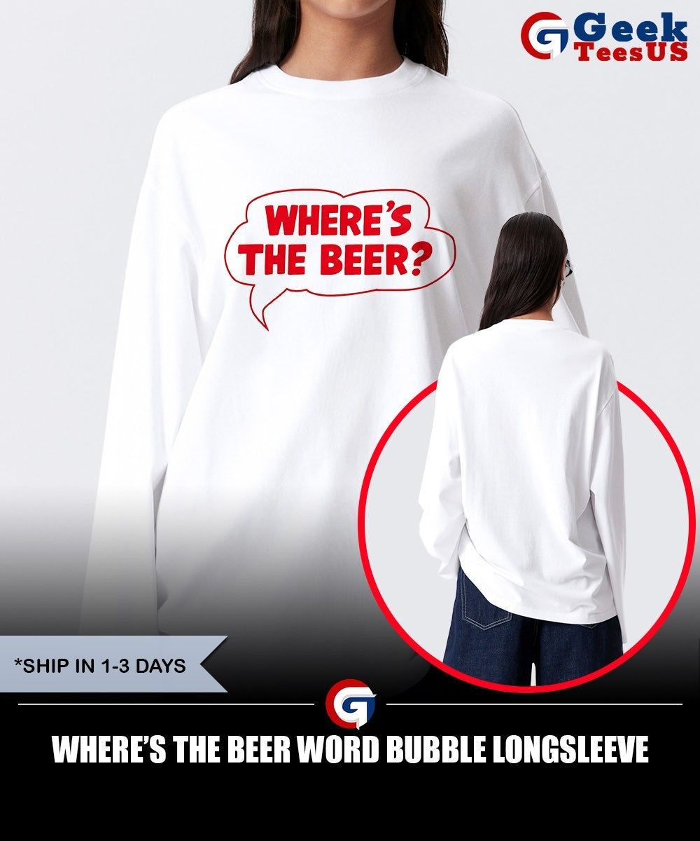 Where’s the beer word bubble shirt