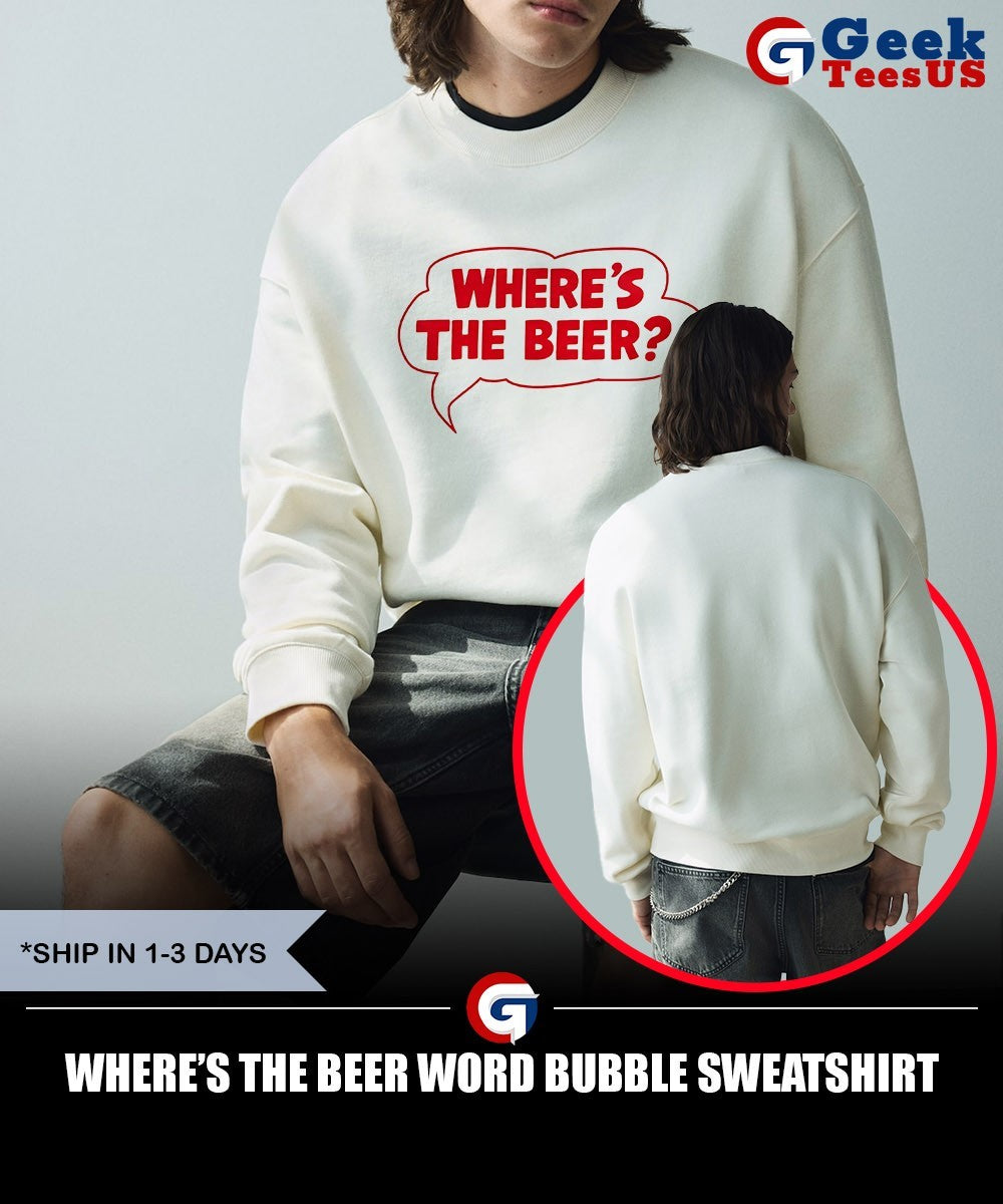 Where’s the beer word bubble shirt
