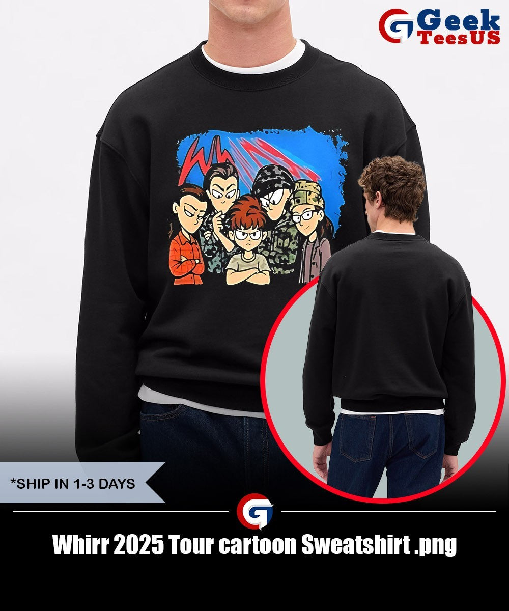 Whirr 2025 Tour cartoon shirt