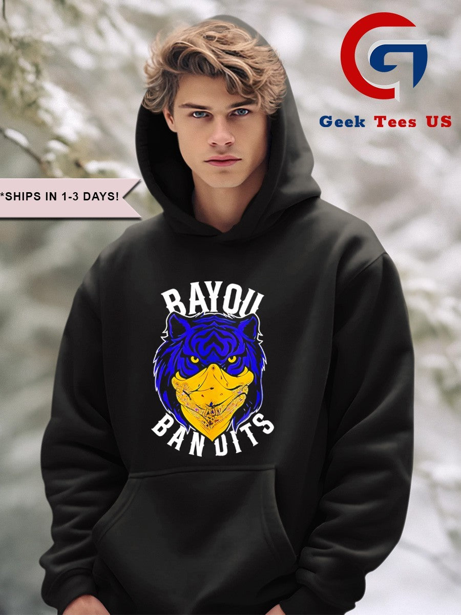 Whit Weeks wearing Bayou Bandits logo shirt