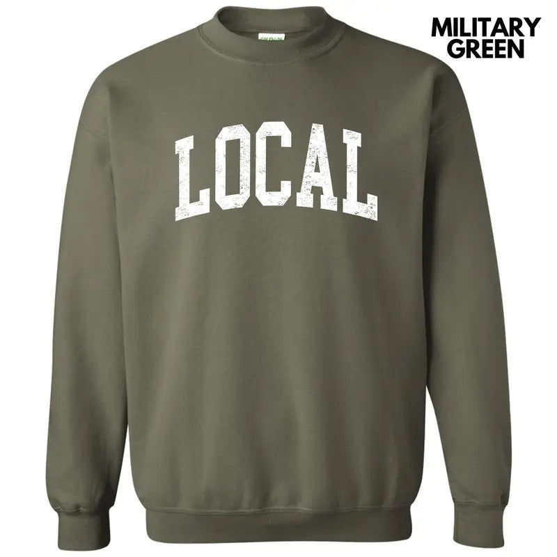White - Local Varsity Letter Sweatshirt 'NLB' T-Shirts, Hoodie | HypeDripTees.com