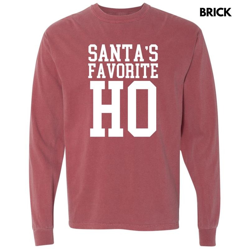 White - Santa's Favorite Ho Long Sleeve Comfort Colors T-Shirt 'NLB' Hoodie, Sweatshirt | HypeDripTees.com