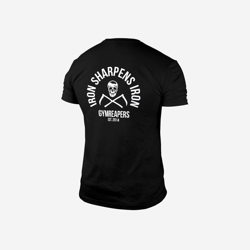 Gymreapers Iron Sharpens Iron Tee in Black/White - Summer Cotton T-Shirt Menswear Top Hoodie, Sweatshirt | HypeDripTees.com
