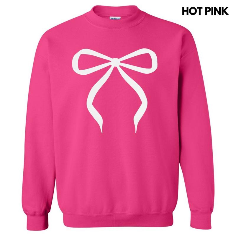 White Bow Coquette Puff Sweatshirt T-Shirts, Hoodie | HypeDripTees.com