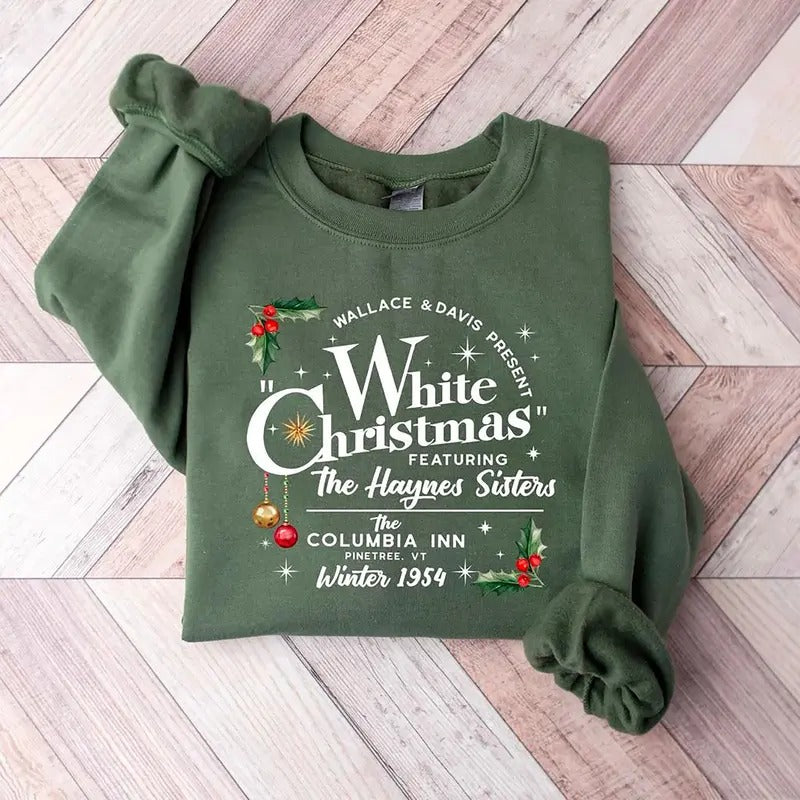 White Christmas Movie Sweatshirt, Christmas Holiday Shirt, White Christmas Movie 1954 Shirt, Retro Christmas Sweatshirt,...